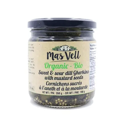 Mas Vell Org. Sweet & Sour dill Gherkins