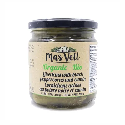 Mas Vell Org. Gherkins Peppercorns & Cumin