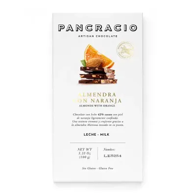 Pancracio Almond & Orange Milk Chocolate Bar