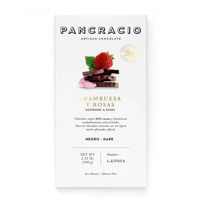 Pancracio Raspberry and Roses Dark Chocolate Bar